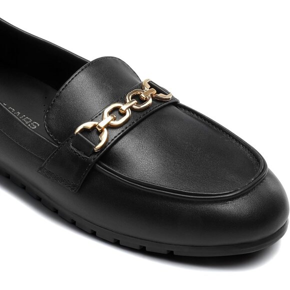 Dream Pairs Women Black-pu Faux Leather Lightweight Arch Support Slip On Flat - Picture 9 of 9